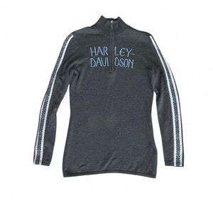 Harley-Davidson Charcoal Zip-Up Top with Blue Accents